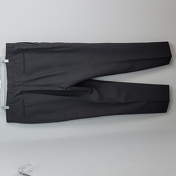 LANDS' END Men's Gray Wool Flat Front Suit Pants - Picture 6 of 10